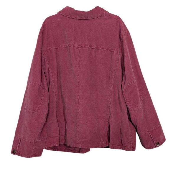 J Jill Corduroy Shacket Womens Size 2X Pink 100% Cotton Pockets Shirt Jacket - Picture 7 of 11